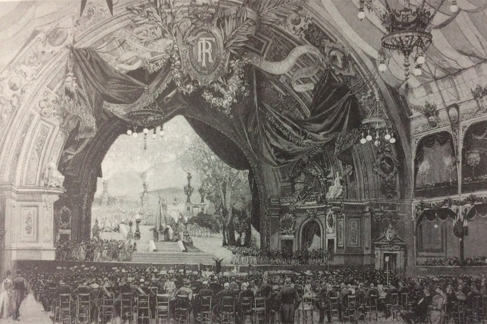 Scene in a theatre of Holmés's Ode triomphale en l'honneur du centenaire de 1789